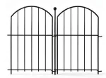 Wholesale Decorative Metal Garden Fence Powder Coated Wrought Iron Yard Border Fence, OEM Custom Outdoor