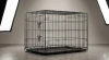 Premium Foldable Steel Dog Crate with Double Doors & Removable Tray | Portable Collapsible Powder-Coated Pet Cage 42" x