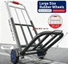 Heavy Duty Foldable Hand Trolley, Portable Cargo Luggage Cart For Warehouse & Retail Shop