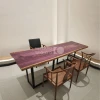 Purple Heart Wood Slab Table with Live edges