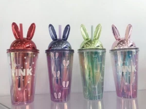 2022 high quality new plastic cheap customize double wall straw cup straw tumbler