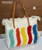 Premium Women's Cotton Canvas Tote Shoulder Handbag,