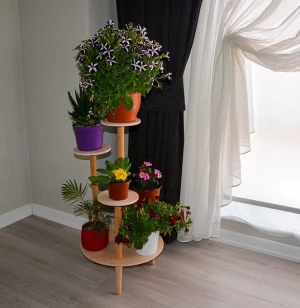 Indoor and outdoor 3 Layers flower Stand Flower Pot Rack Plant Pot Stand wooden flower stand