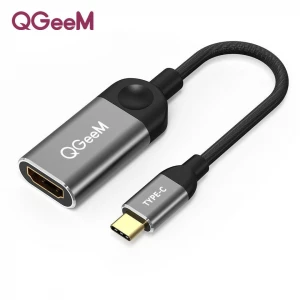 QGeeM USB C to HDMI Adapter 4K Cable, USB Type-C to HDMI Adapter [Thunderbolt 3 Compatible] MacBook Pro 2018/2017, Samsung Galaxy S9/S8, Surface Book 2, Dell XPS 13/15, Pixelbook More