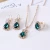 Import Personalized water drop rhinestone necklace earrings ring set shiny high-end wedding bridal jewelry wholesale three-piece set from China