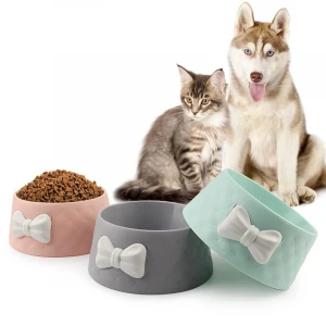 Pet Plastic Dog Food Bowl With Pet Feeding Bowl Cat Bowl