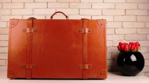 Classic Vintage Suitcase made of Genuine Leather