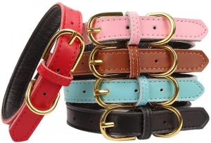 Basic classic thick leather pet collar suitable for cats, dogs, small and medium-sized dogs
