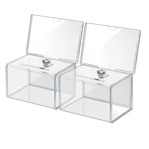 Wholesale Acrylic Donation Box Charity with Lock Clear Ballot Box Suggestion Comment Holder for Parties & Events