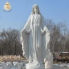 Large custom outdoor square decoration vivid white stone marble Virgin Mary statue
