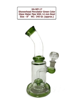 Showerhead Percolator Green Color Water pipe with 14 mm Bowl