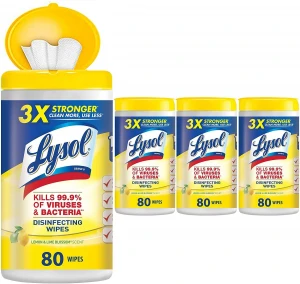 Lysol Disinfecting Wipes, Lemon & Lime Blossom, 80ct (Pack of 4)