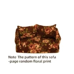 11 12 Scale Modern Dollhouse Sofa with Fabric Floral