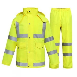 En20471 Hi-Vis Reflective Industry Waterproof Hoodie Jacket Raincoat Rain Suit