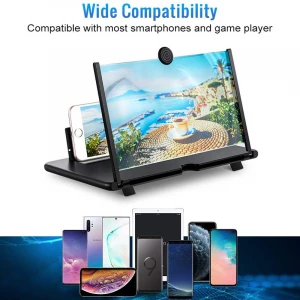 10 12 14 inch 3D Mobile Phone Screen Magnifier HD Video Amplifier Stand Bracket with Movie Game Magnifying Folding Phone Holder