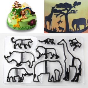 10 Designs Cookie Cutter Matching Cookie Stencils Set Fondant Cake Decorating Tools 3D Cookie Stamps Mould