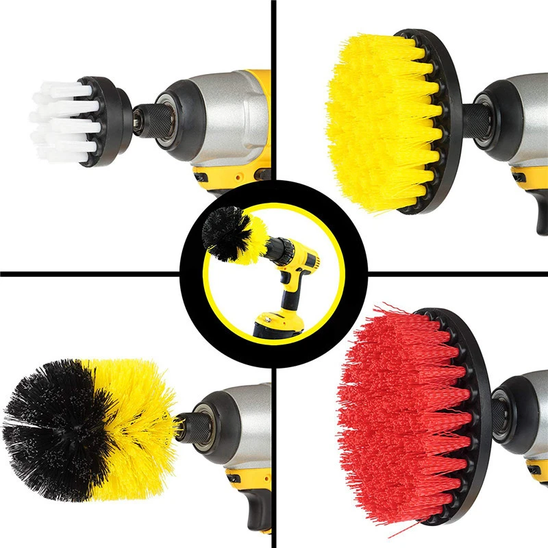10 Pack Drill Brush Power Scrubber Cleaning Brush Extended Long Attachment Set All Purpose Drill Scrub Brushes Kit
