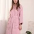 Import 100% cotton hotel waffle bathrobe pink women bathrobe from China