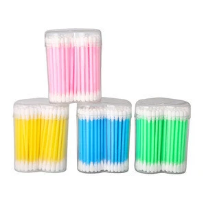 100pcs Cheap Ear Cleaning Makeup Plastic Ear Cleaning Cotton Buds Big Head Cotton Swabs Plus