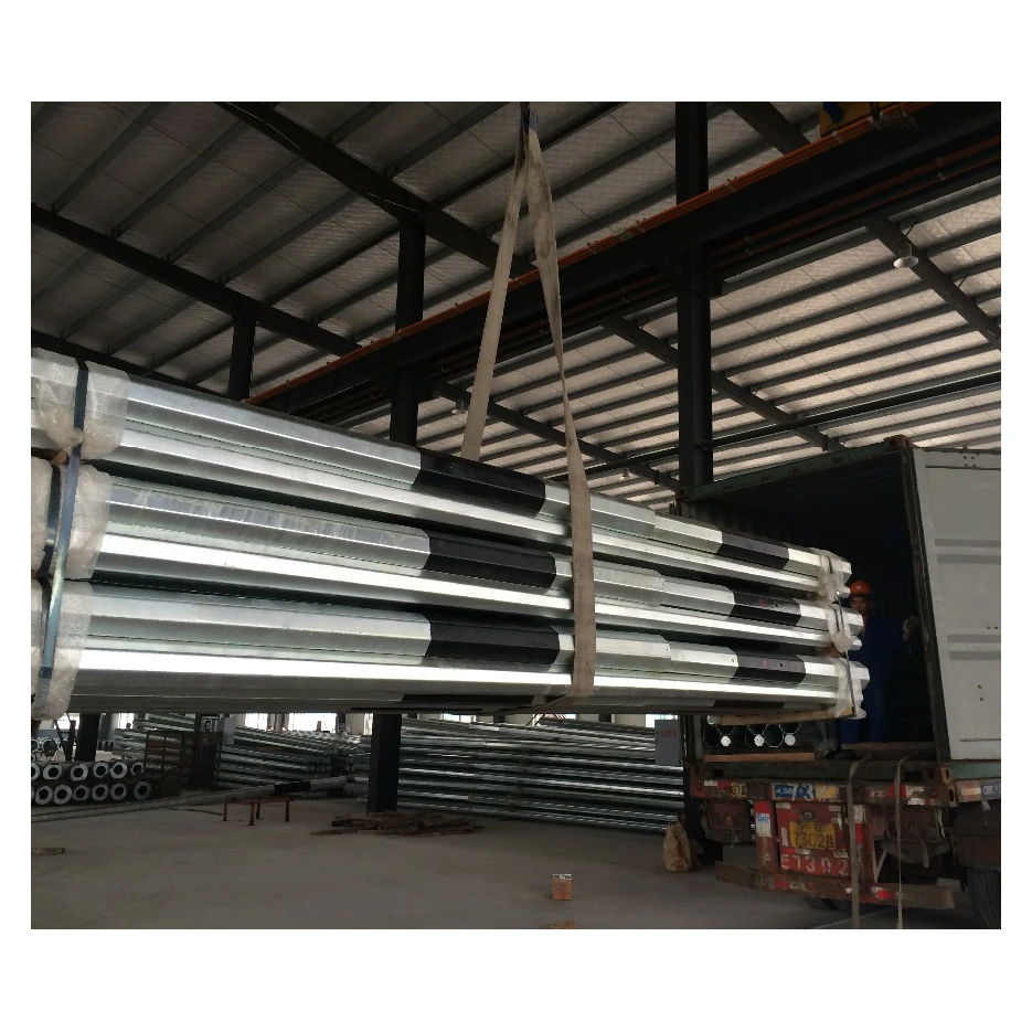 10m 12m galvanized steel pole for electric power line and street lighting