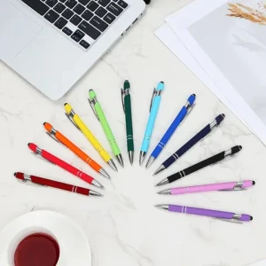 1.0mm Writing Width 2-in-1 Business Banner Ballpoint Pen Promotional Stylus Screen Ballpen Metal Ballpoint Pen