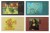 Import 12  thanksgiving envelope bronzing famous painting greeting card folding oil painting card from China