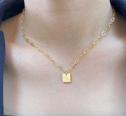 18k gold plating simple and stylish pendant necklace Wholesale price Stainless Steel Necklace Dylam jewelry