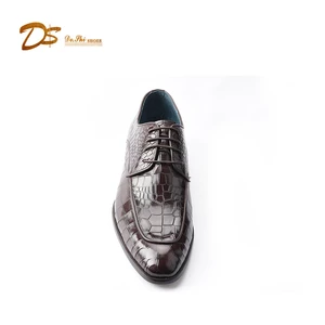 2017 New arrive crocodile embossed shoe genuine leather men dress shoes