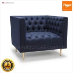 2017 new navy blue chesterfield velvet accent sofa for sale Hotel Sofas