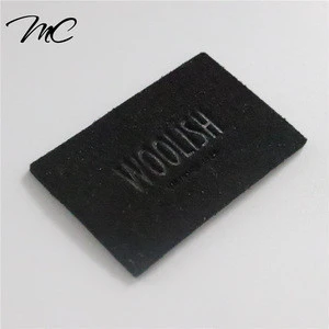 2018 Cheap Black Custom Debossed Micro Fiber Leather Label For Garment/More Than 130 Leather Colors For Choose