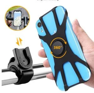 2020 adjustable silicone universal shock-absorbing smart cell motorcycle bicycle mobile phone holder 360 rotate