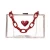 Import 2020 new arrival  Women Lady Fashion Red Heart with chains Transparent Resin Evening Bag Clear Boxed Purse Acrylic Clutch Bag from China