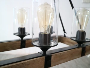 2020 new design bar chandelier lighting iron vintage modern glass pendant lamp wooden lamps villa home lightings