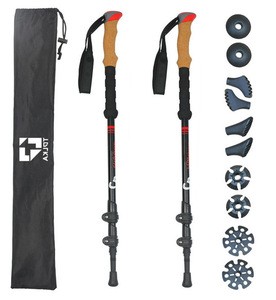 2021 Aluminium collapsible alpenstock mountaineering cane  trekking poles carbon foldable hiking nordic walking sticks