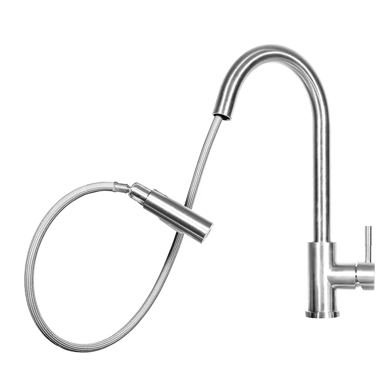 2021 grifo cocina stainless steel white pullout single handle pull out pull-down kitchen sink faucet with pull down sprayer head