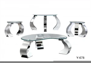 2021 New Design Living Room Furniture Clear Luxury Modern Glass End Side Console Coffee Tables