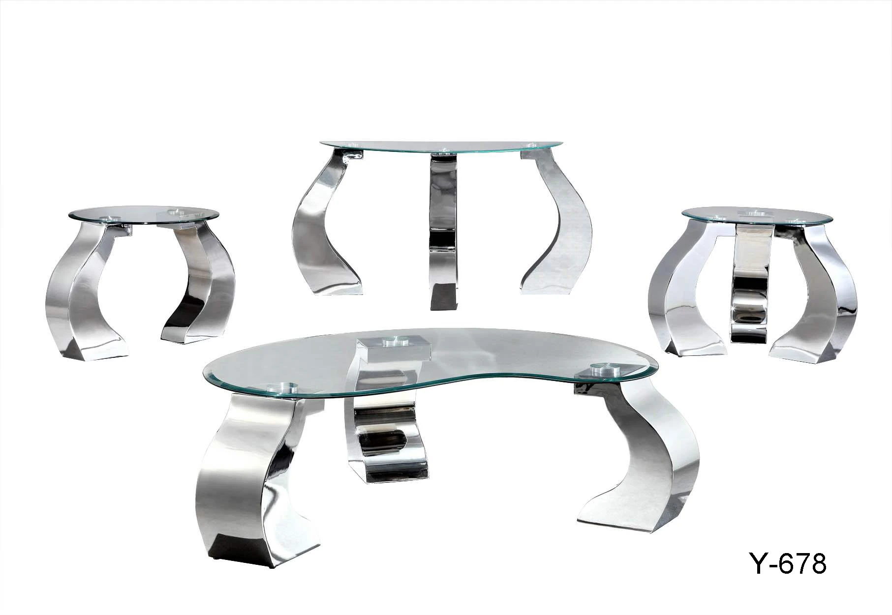 2021 New Design Living Room Furniture Clear Luxury Modern Glass End Side Console Coffee Tables