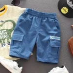 2023 new kids shorts boy pants girls pants clothes solid color cotton boy shorts