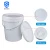 Import 20L plastic paint bucket with plastic/metal handle round 20KGS PP pail with flat cover from China