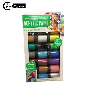 24 colors quick dry bright colors acrylic paint set