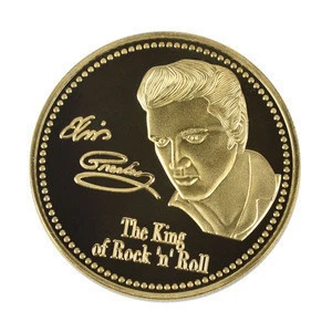 24K Gold Plated The King Of Rock &#039;n&#039; Roll Elvis Presley Commemorative Coin For Collection