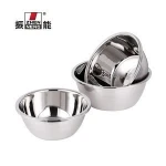 26CM Wholesale Kitchen Metal Serving Bowl Salad Soup Rice Noodle Bowls Set Food Stainless Steel Mixing soup Bowl