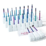 27 Type Diamond Burr Nail Drill Bits Rainbow Coating Carbide Cuticle Milling Cutter Electric Grinder for Manicure Pedicure