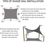 2m Sun Sail Shade Square Waterproof UPF40 Outdoor UV Protection Summer Cool Party Beach Leisure Awning Canopy  Garden With 4 Tie