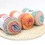 Import 2mm 5ply 100g rainbow gradient flower wool hand knitting crochet ball fancy melange blended acrylic cotton cake yarn from China