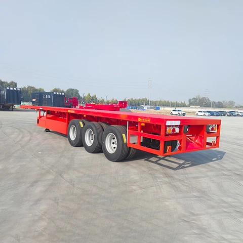 Buy 3 Axles 20 Foot Flatbed Carrier Container Flat Truck Semi-trailer ...