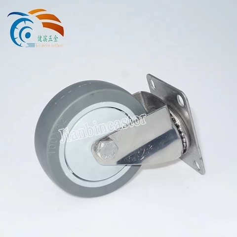3/4/5 inch refrigerator cabinet container display cabinet stainless steel TPR caster wheel  rigid caster wheels