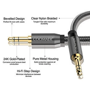 3.5mm to 3.5mm Foil Shielding OFC Hi-end Hifi 3 Core Car Audio Speaker Cable