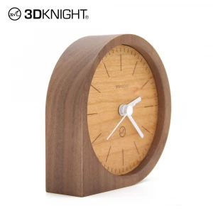 3DKnight newly designed cherry wood solid wood desk clock table clock for gifts manufacturing supplier