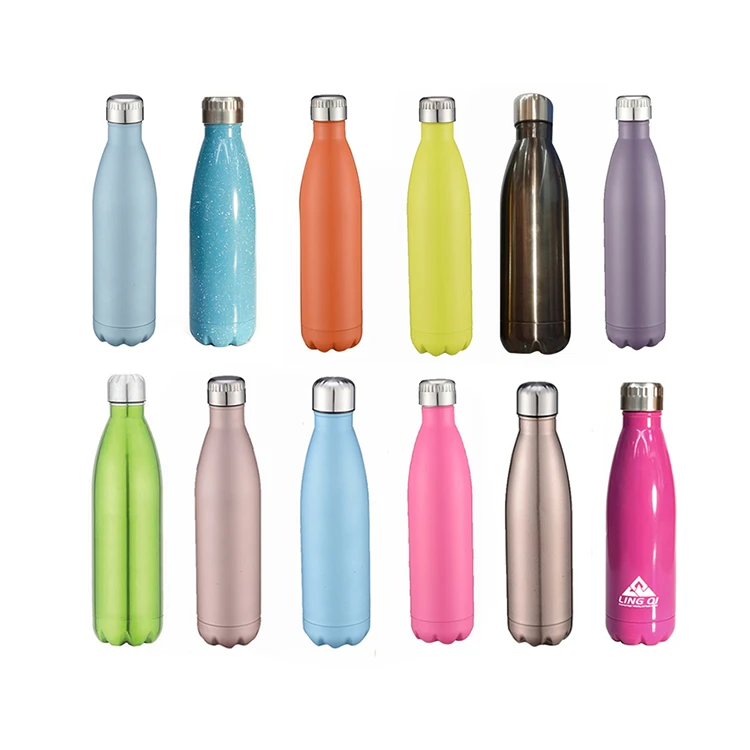 350Ml 500Ml 600Ml 750Ml Flask Water Bottle Single Wall Discoloration Stainless Steel Cola Shape Sport Water Bottle